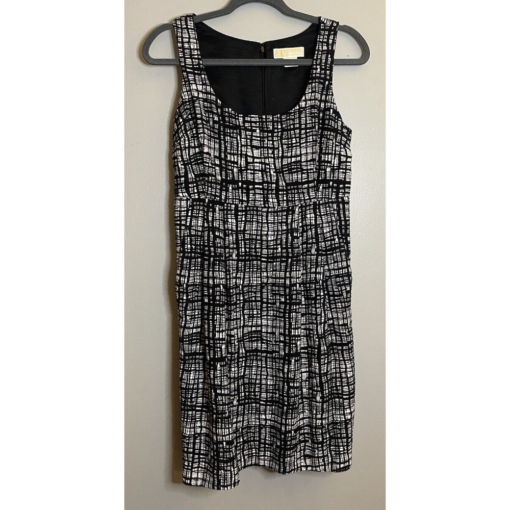 Michael Kors Womens Sheath Wool Blend Tweed Dress Size 4 Black and White